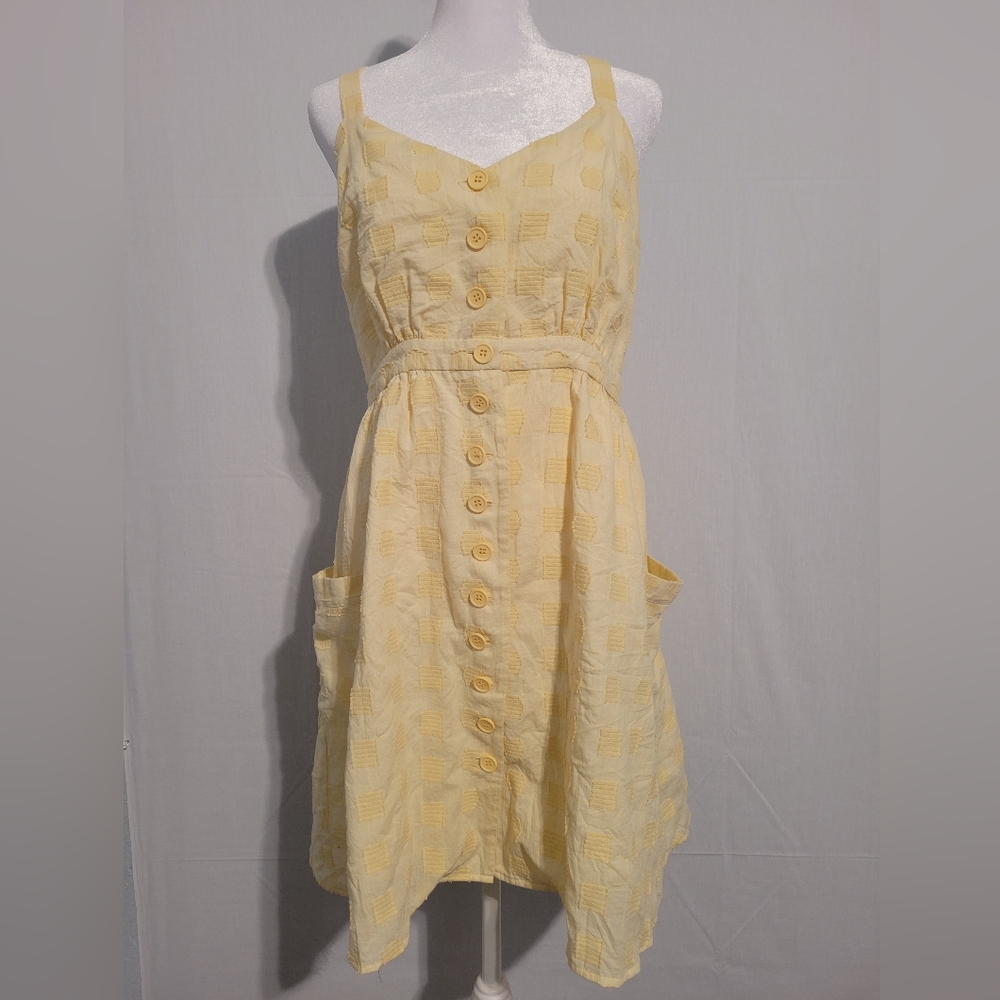Modcloth Yellow Button-Front Dress